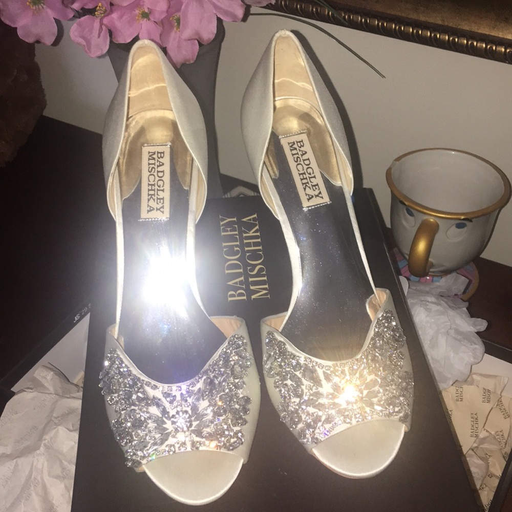 Badgley Mischka candance crystal shoes